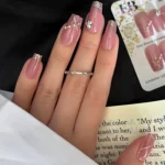 24 Adet Küt Takma Tırnak Seti Taşlı Uzun Takma Tırnak Z671