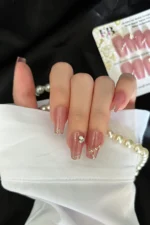 24 Adet Küt Takma Tırnak Seti Taşlı Uzun Takma Tırnak Z671 - Görsel 2