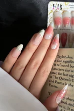 Badem Tırnak Kırmızı Ombre Orta Uzunlukta 24 Adet Takma Tırnak Seti Z863 - Görsel 5