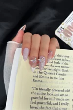 French Badem Tırnak Orta Uzunlukta 24 Adet Takma Tırnak Seti Z910 - Görsel 4