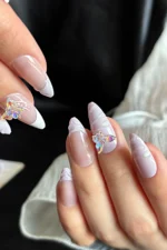 French Badem Tırnak Orta Uzunlukta 24 Adet Takma Tırnak Seti Z910 - Görsel 6