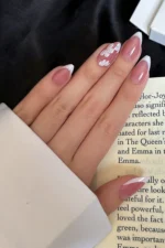 Kısa Badem French Taşlı 24 Adet Takma Tırnak Seti Z931 - Görsel 2