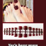 Ayak Takma Tırnak Açık Bordo 24 Adet Ayak için Takma Tırnak-009-03