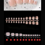 Ayak Takma Tırnak Kedi Gözü 24 Adet Ayak için Takma Tırnak-French