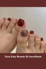 Ayak Takma Tırnak Simli Naturel 24 Adet Ayak için Takma Tırnak-F044