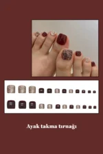 Ayak Takma Tırnak Simli Naturel 24 Adet Ayak için Takma Tırnak-F044 - Görsel 2