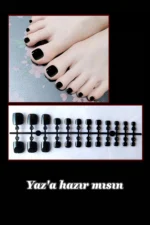 Ayak Takma Tırnak Siyah 24 Adet Ayak için Takma Tırnak-009-06