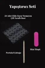 Badem Tırnak Pembe Orta Uzunlukta 24 Adet Takma Tırnak Seti W1511 - Görsel 6