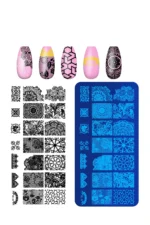 Baskı Plakası - Nail Art French Stamper, Desen Baskı Paleti. Stampa Plakası BC 10 - Görsel 2