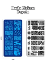 Baskı Plakası - Nail Art French Stamper, Desen Baskı Paleti. Stampa Plakası BC 15 - Görsel 3