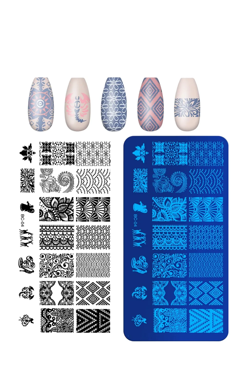 baski-plakasi-nail-art-french-stamper-desen-baski-paleti-stampa-plakasi-bc-4-1 Baskı Plakası - Nail Art French Stamper, Desen Baskı Paleti. Stampa Plakası BC 4 - Görsel 1