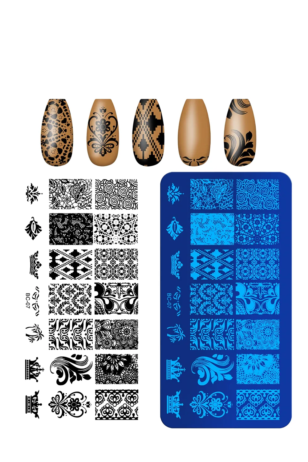 baski-plakasi-nail-art-french-stamper-desen-baski-paleti-stampa-plakasi-bc-7-1 Baskı Plakası - Nail Art French Stamper, Desen Baskı Paleti. Stampa Plakası BC 7 - Görsel 1