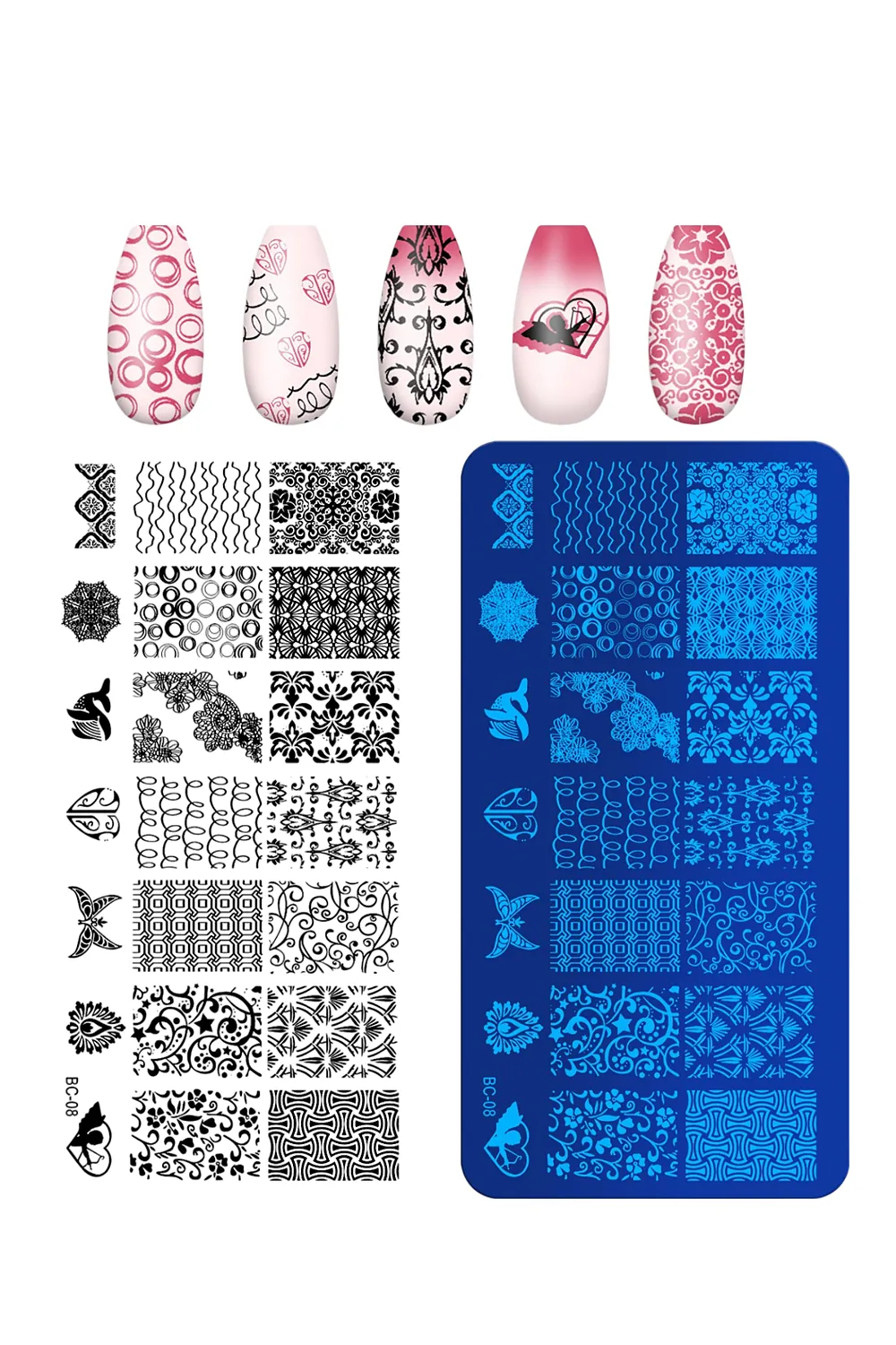 baski-plakasi-nail-art-french-stamper-desen-baski-paleti-stampa-plakasi-bc-8-1 Baskı Plakası - Nail Art French Stamper, Desen Baskı Paleti. Stampa Plakası BC 8 - Görsel 1