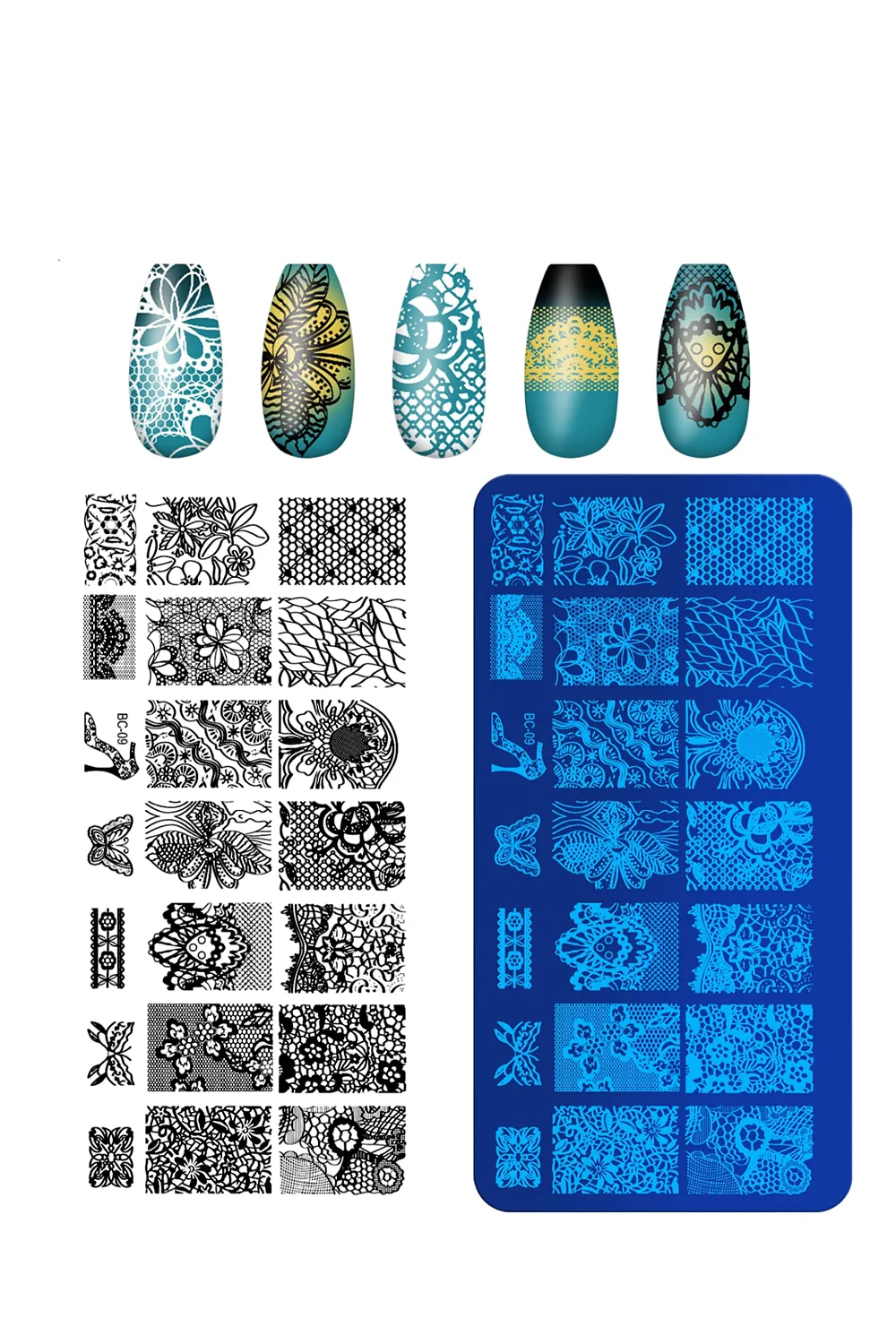baski-plakasi-nail-art-french-stamper-desen-baski-paleti-stampa-plakasi-bc-9-1 Baskı Plakası - Nail Art French Stamper, Desen Baskı Paleti. Stampa Plakası BC 9 - Görsel 1