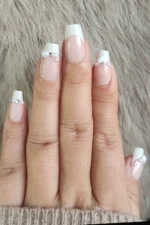 Beyaz French Takma Tırnak Seti 24'lü Yeni Model Kutulu Yapıştırıcı Ve Aksesuarları Hediye Z760