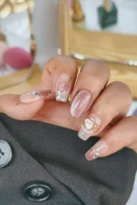 Cat Eye Protez Tırnak 10 Adet El Yapımı Takma Tırnak Seti 2208 - Görsel 5