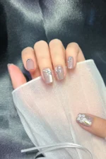 Çiçek Desenli Kısa Küt 10 Adet Takma Tırnak Seti T050 - Görsel 4