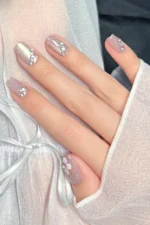 Çiçek Desenli Kısa Küt 10 Adet Takma Tırnak Seti T050 - Görsel 6