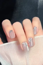 Çiçek Desenli Kısa Küt 10 Adet Takma Tırnak Seti T050 - Görsel 7