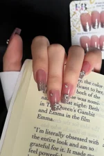 Desenli Takma Tırnak Seti 24'lü. Küt Tırnak Yapıştırıcı Ve Aksesuarları Hediye Z681 - Görsel 5