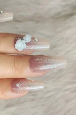 Desenli Takma Tırnak Seti. Takma Tırnak Aksesuarları Hediye. Küt Coffin Orta Uzun Takma Tırnak Z526 - Görsel 3