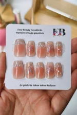 French Protez Tırnak 10 Adet El Yapımı Takma Tırnak Seti 2402 - Görsel 8