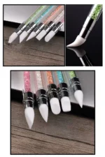 Hamur Jel Şekil Verme Fırçası Nail Art Fırça Silikon Tırnak Fırçası 5li Set - Görsel 2