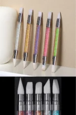 Hamur Jel Şekil Verme Fırçası Nail Art Fırça Silikon Tırnak Fırçası 5li Set - Görsel 3