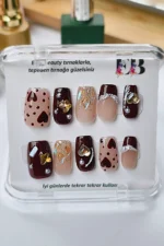 Kalpli Protez Tırnak 10 Adet El Yapımı Takma Tırnak Seti 1511 - Görsel 7