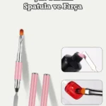 Kapaklı Poly Jel Tırnak Fırçası Spatula Ve Jel Uygulama Poli Jel Protez Tırnak Fırçası