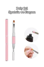 Kapaklı Poly Jel Tırnak Fırçası Spatula Ve Jel Uygulama Poli Jel Protez Tırnak Fırçası - Görsel 2