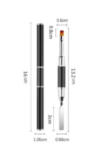 Kapaklı Poly Jel Tırnak Fırçası Spatula Ve Jel Uygulama Poli Jel Protez Tırnak Fırçası-siyah - Görsel 3