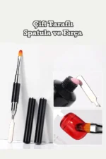 Kapaklı Poly Jel Tırnak Fırçası Spatula Ve Jel Uygulama Poli Jel Protez Tırnak Fırçası-siyah - Görsel 4