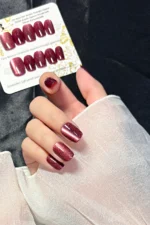 Kedi Gözü Kısa Takma Tırnak Kırmızı Takma Tırnak W1497 - Görsel 2