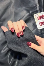 Kedi Gözü Kısa Takma Tırnak Kırmızı Takma Tırnak W1497 - Görsel 4