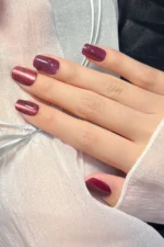 Kedi Gözü Kısa Takma Tırnak Kırmızı Takma Tırnak W1497 - Görsel 5