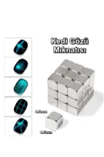 Kedi Gözü Küp Mıknatıs - Çok Kuvvetli Mıknatıs - Cat Eye Magnet - Kalıcı Oje - Kup 1 - Görsel 2