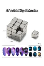 Kedi Gözü Küp Mıknatıs - Çok Kuvvetli Mıknatıs - Cat Eye Magnet - Kalıcı Oje - Kup 1 - Görsel 3