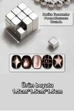 Kedi Gözü Küp Mıknatıs - Çok Kuvvetli Mıknatıs - Cat Eye Magnet - Kalıcı Oje - Kup 1 - Görsel 4
