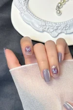 Kedi Gözü Cat Eye Kısa Küt 10 Adet Takma Tırnak Seti T151