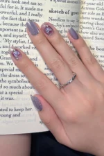 Kedi Gözü Cat Eye Kısa Küt 10 Adet Takma Tırnak Seti T151 - Görsel 2