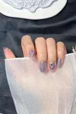 Kedi Gözü Cat Eye Kısa Küt 10 Adet Takma Tırnak Seti T151 - Görsel 3