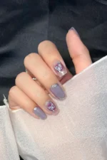 Kedi Gözü Cat Eye Kısa Küt 10 Adet Takma Tırnak Seti T151 - Görsel 6