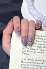 Kedi Gözü Cat Eye Kısa Küt 10 Adet Takma Tırnak Seti T151 - Görsel 7