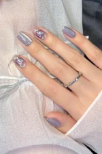 Kedi Gözü Cat Eye Kısa Küt 10 Adet Takma Tırnak Seti T151 - Görsel 8