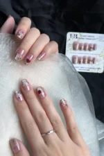 Kedi Gözü Kısa Küt 10 Adet Takma Tırnak Seti T019 - Görsel 5