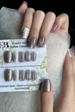 Kedi Gözü Kısa Küt 10 Adet Takma Tırnak Seti T021 - Görsel 4