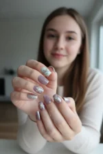 Kedi Gözü Kısa Küt 10 Adet Takma Tırnak Seti T021 - Görsel 6