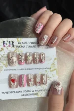 Kedi Gözü Kısa Küt 10 Adet Takma Tırnak Seti T041 - Görsel 2