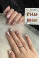 Kedi Gözü Kısa Küt 10 Adet Takma Tırnak Seti T041 - Görsel 3